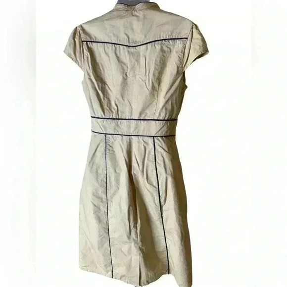 Merona Women's Dress Button Front Pockets Side Zip Lined Khaki Dress Size 2 - Picture 4 of 8